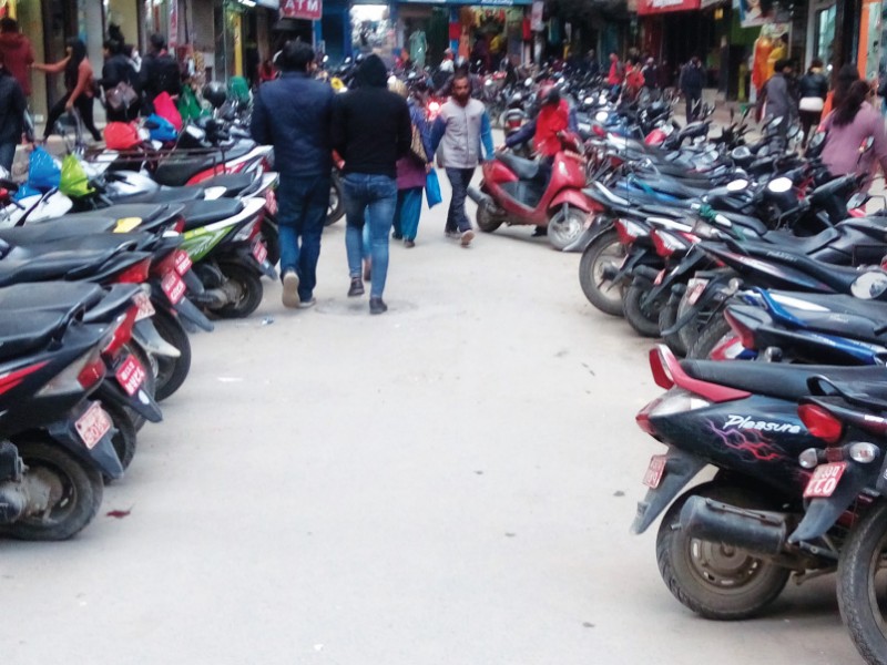 सडक किनारमै पार्किङ